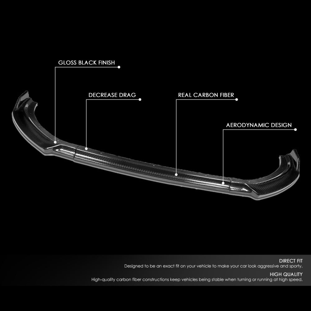 [Real Glossy Carbon Fiber] Front Bumper Lip For 17-20 Audi A3 Base/Premium 8V