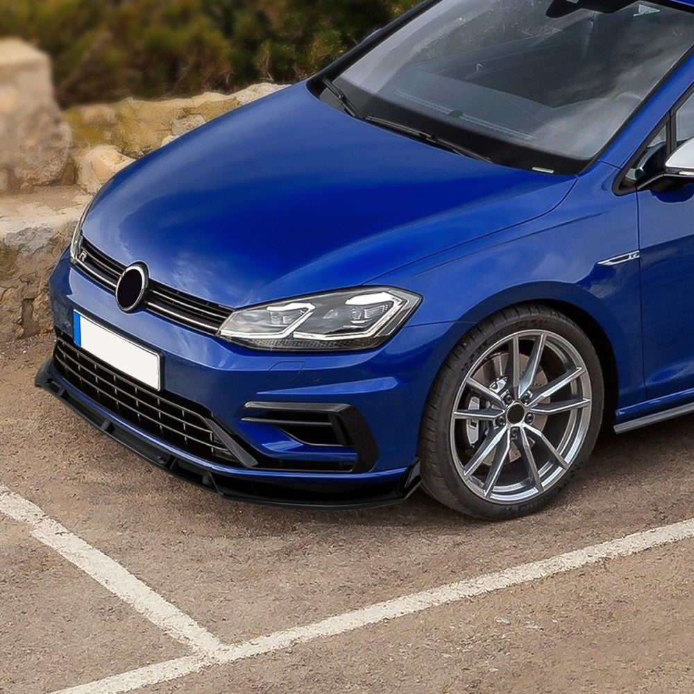 [Painted Gloss Black] Front Bumper Lip Chin Guard For 14-17 Volkswagen Golf MK7