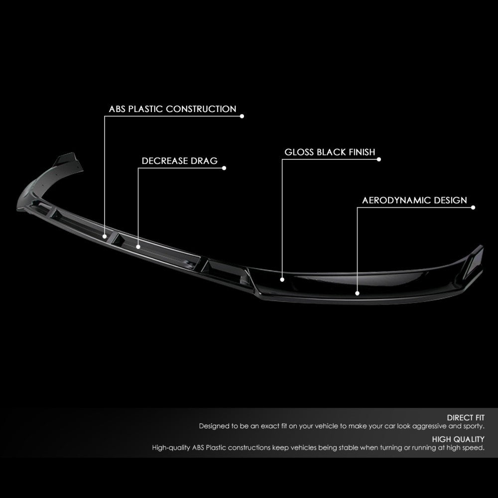 [Painted Gloss Black] Front Bumper Lip Chin Guard For 14-17 Volkswagen Golf MK7
