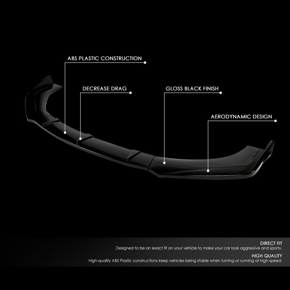 [Painted Gloss Black] Universal Front Bumper Lip Lower Body Kit Guard Splitter