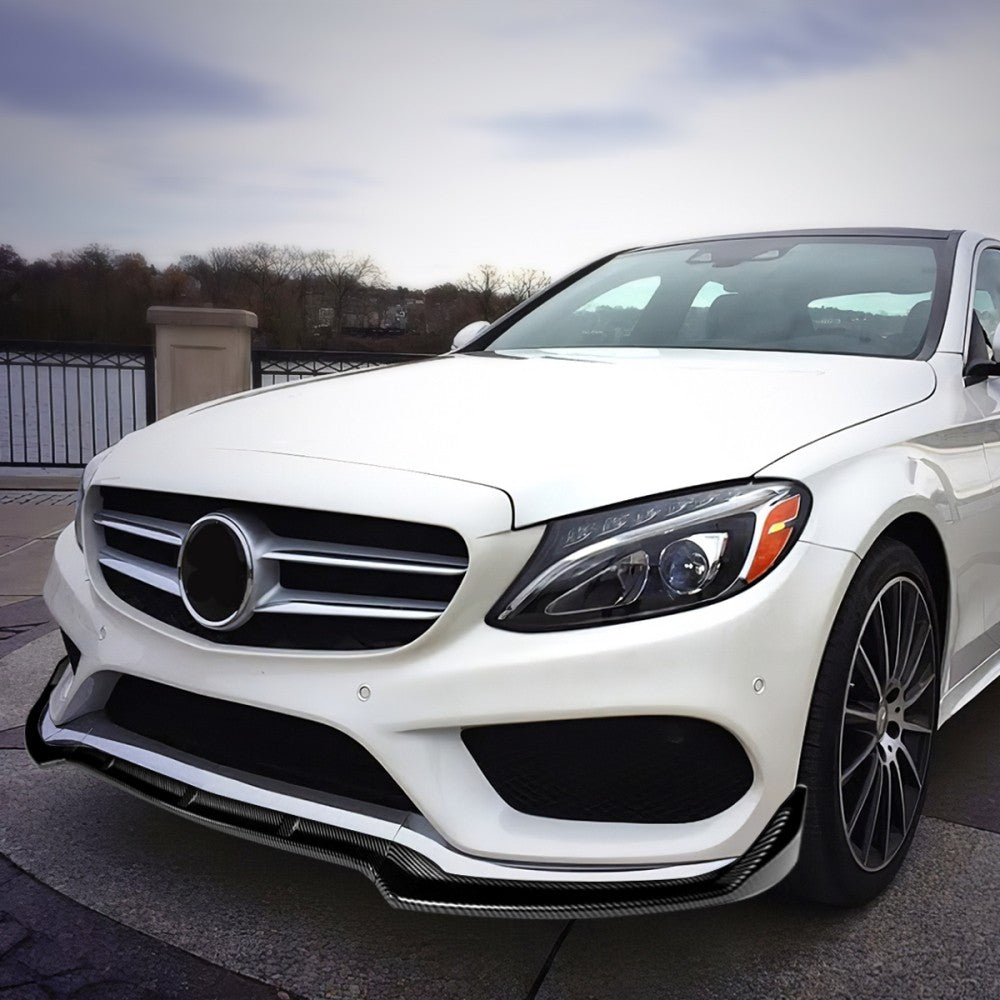 [Carbon Style Look] Front Bumper Lip Guard Body Kit For 15-18 Benz C-Class W205