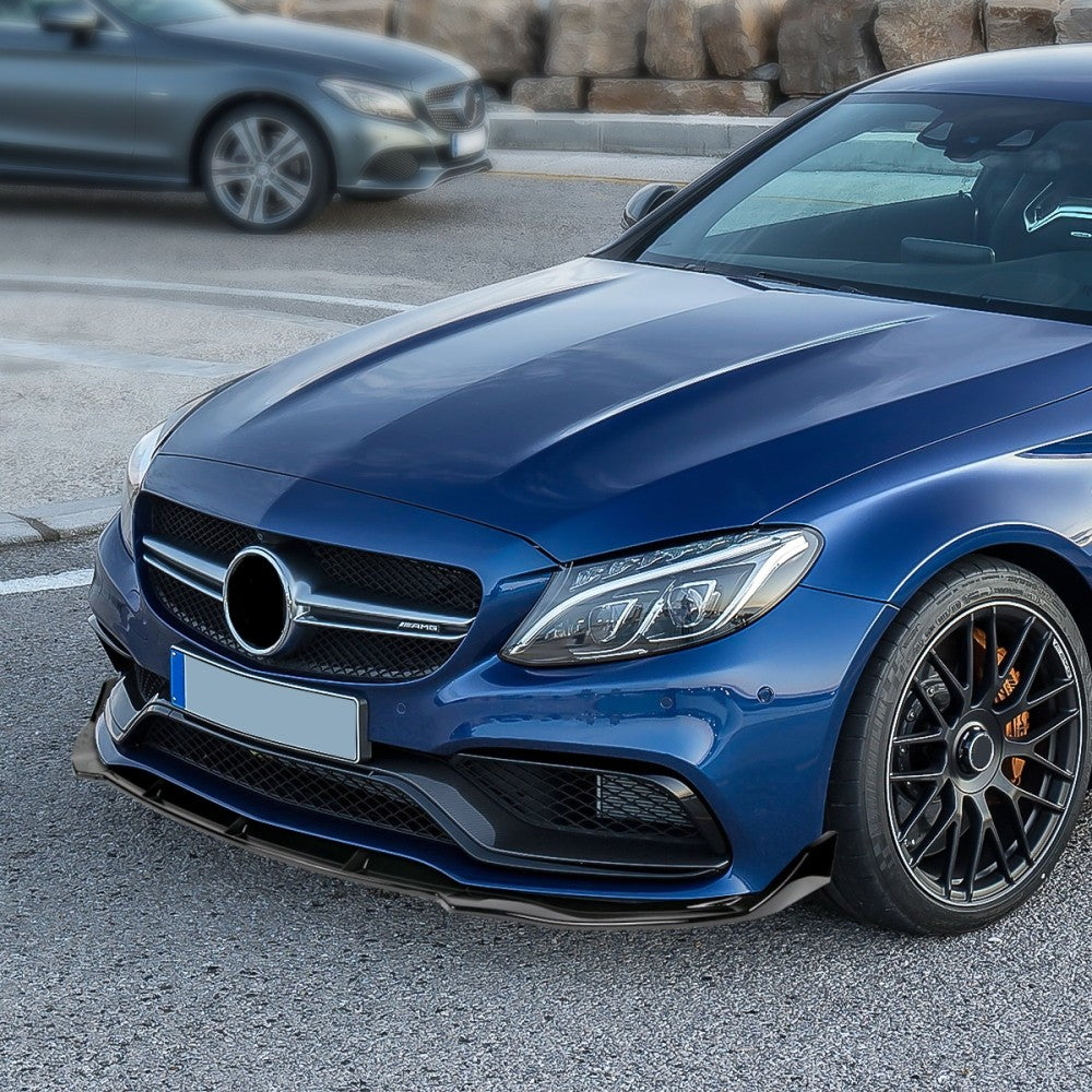[Painted Gloss Black] Front Bumper Lip Guard Spoiler For 19-20 Benz C-Class W205