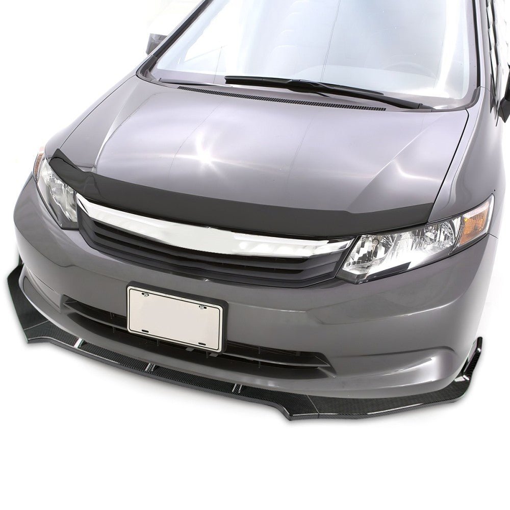 [Carbon Style Look] Front Bumper Lip Guard Body Kit For 12 Honda Civic 4DR Sedan