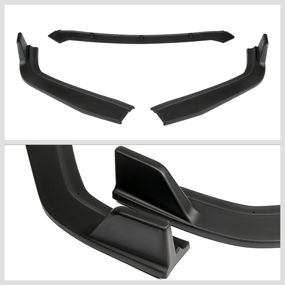 [Matte Black] Front Bumper Lip Chin Guard Body Kit For 12 Honda Civic 4DR Sedan