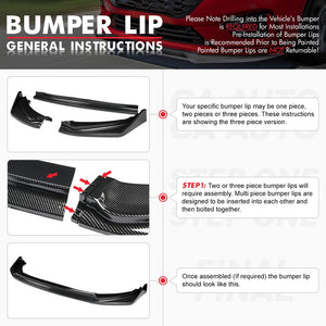 [Matte Black] Front Bumper Lip Chin Guard Body Kit For 10-13 Chevrolet Camaro V6