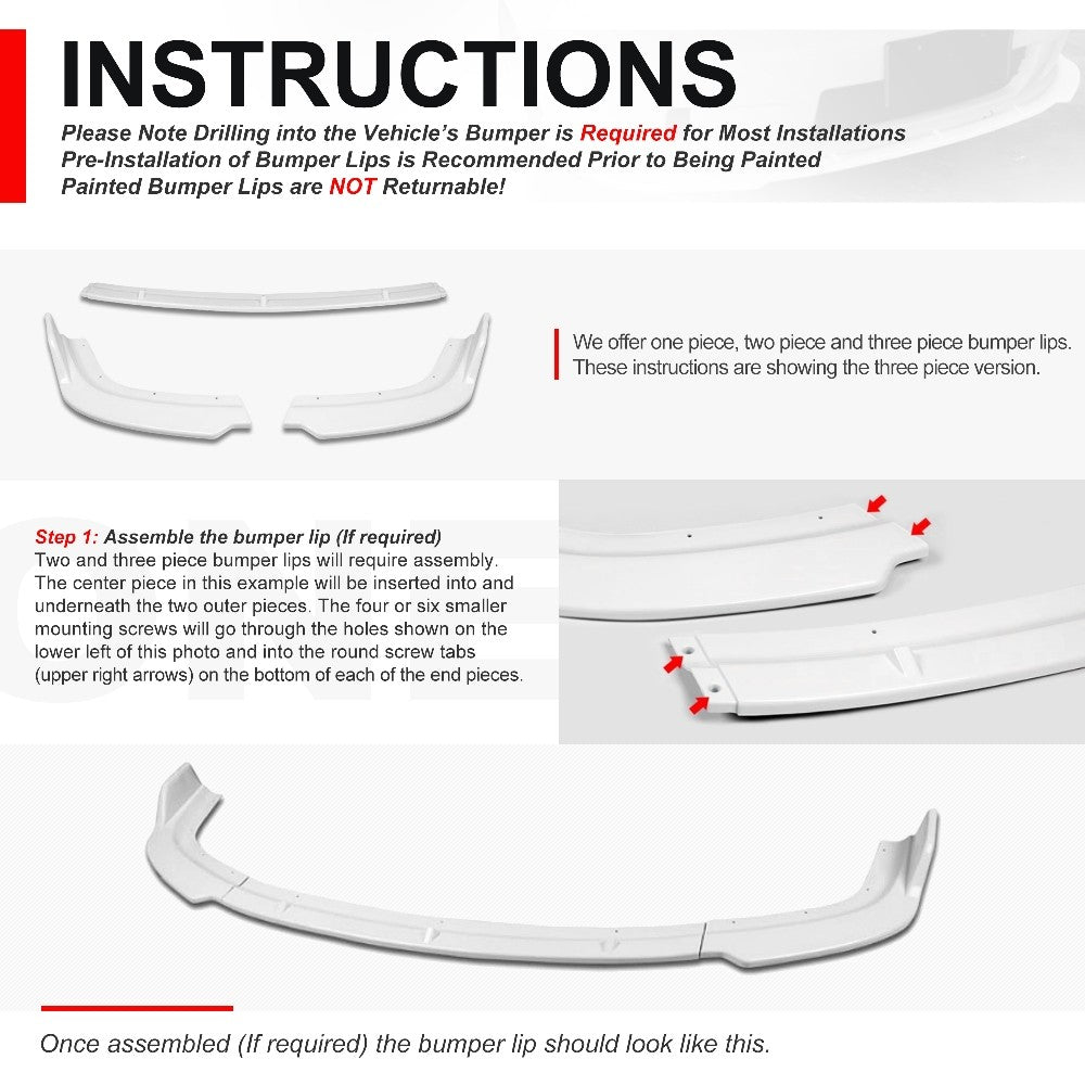 BFC Glossy Black Front Bumper Lip Wing Diffuser 14-19 Corvette C7 27-BMPL-F567-CCC-PBK