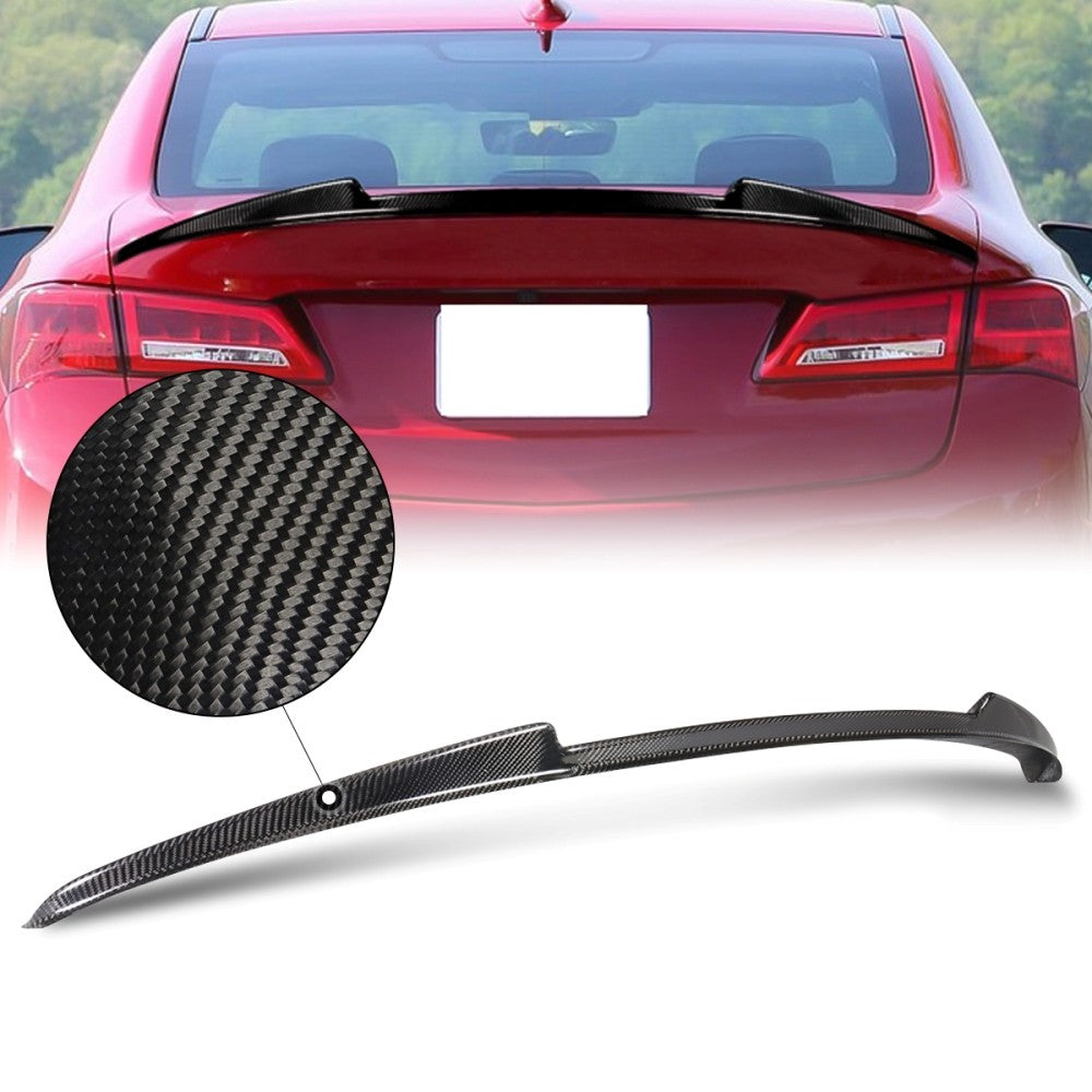 Black Carbon Fiber Rear Trunk Lid Spoiler V-Style 15-20 Acura TLX UB BFC-RESPL-6419-CF