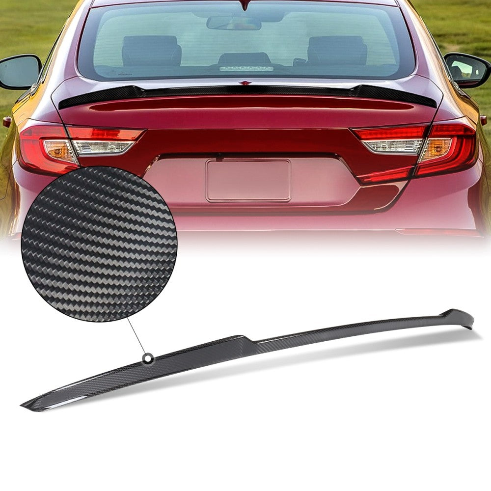 Black Carbon Fiber Rear Trunk Lid Spoiler 18-22 Accord Sedan CV BFC-RESPL-6421-CF