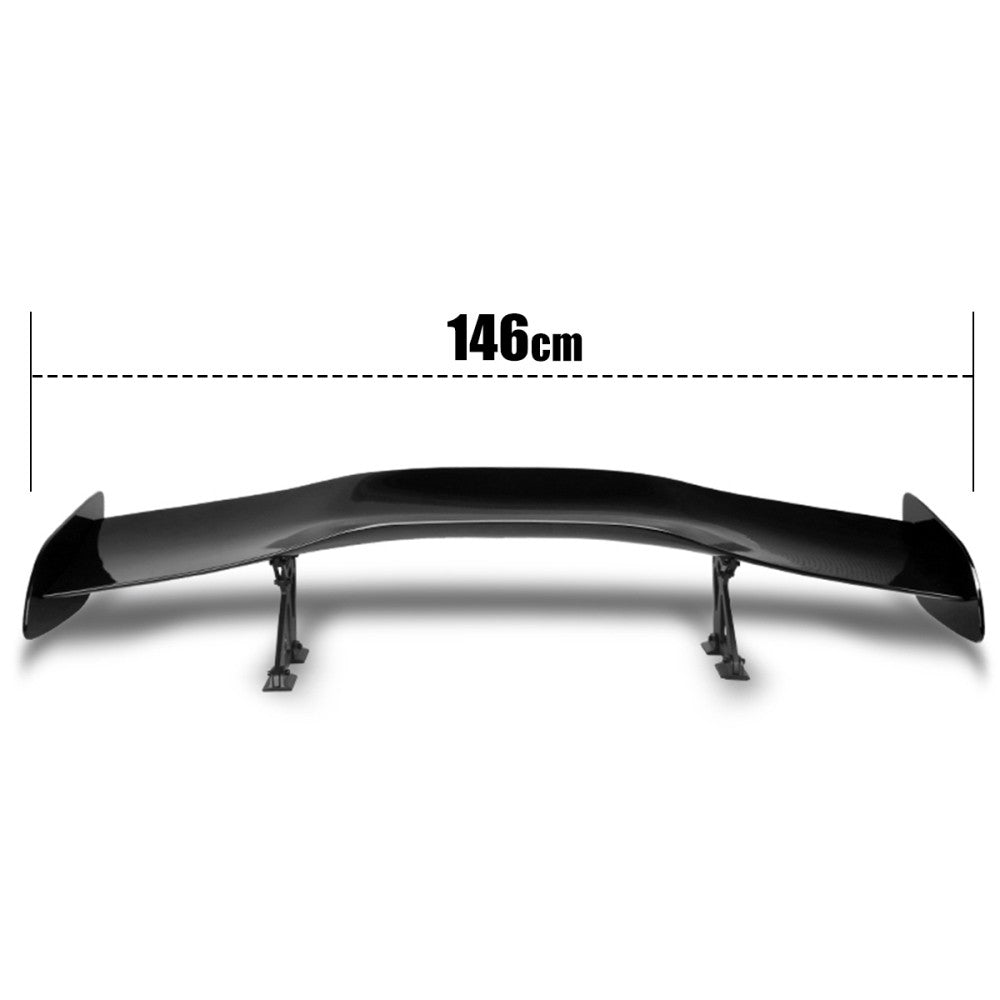57" GT Style V1 Black Painted Glossy Adjustable Rake Rear Trunk Spoiler Wing