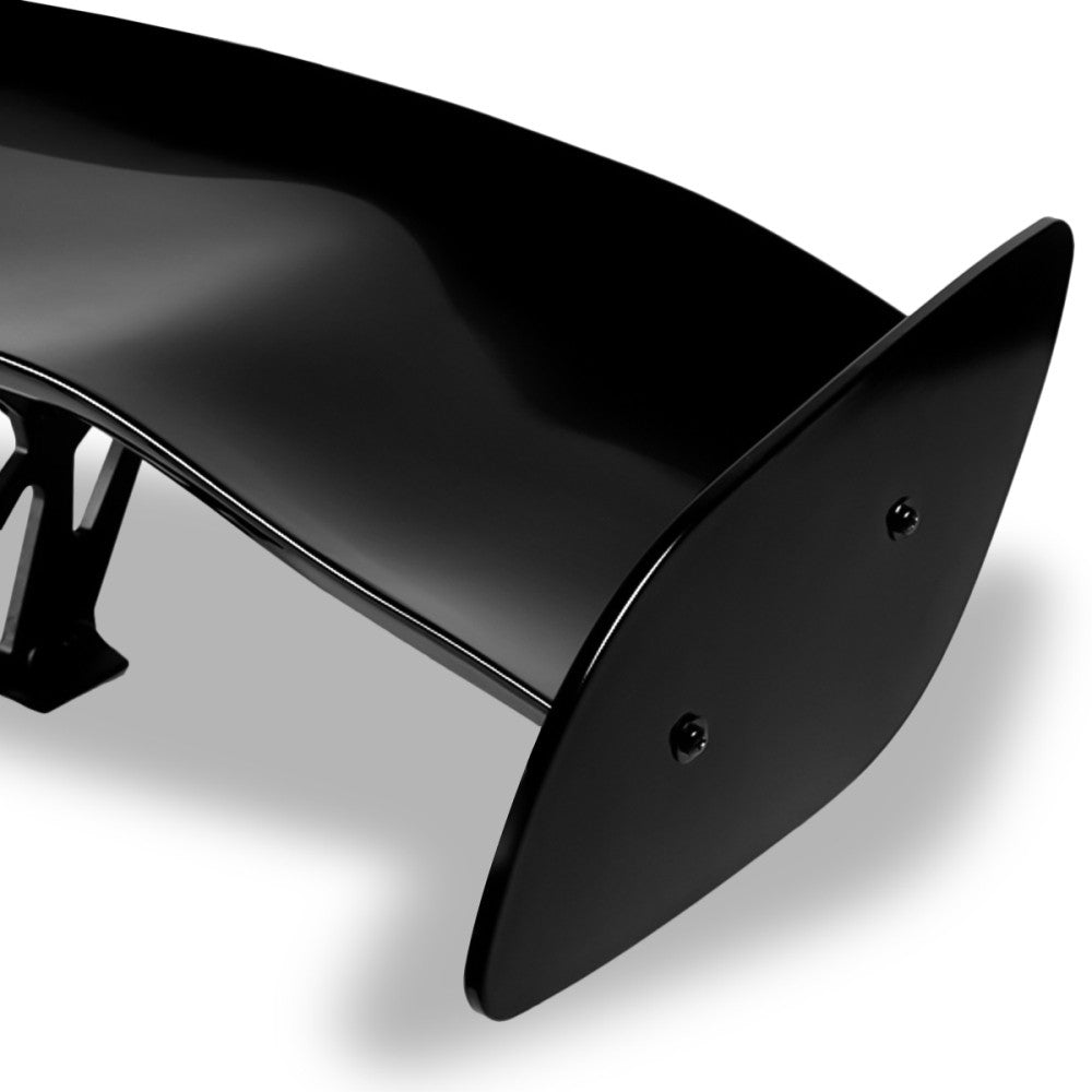 57" GT Style V2 Black Painted Glossy Adjustable Rake Rear Trunk Spoiler Wing
