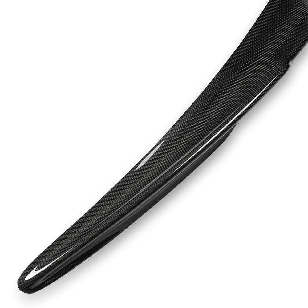 Black Carbon Fiber Rear Trunk Lid Spoiler V-Style 12-22 Tesla Model S BFC-RESPL-7406-CF
