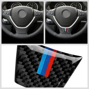 Carbon Fiber M-Sport Steering Wheel Cover Sticker Trim For BMW X5 E70/X6 E71