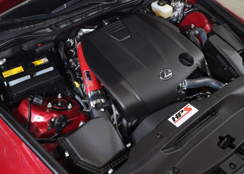 HPS Red Shortram Post MAF Air Intake Pipe Kit for 14-16 Lexus IS250 2.5L V6 Non F-Sport-Performance-BuildFastCar