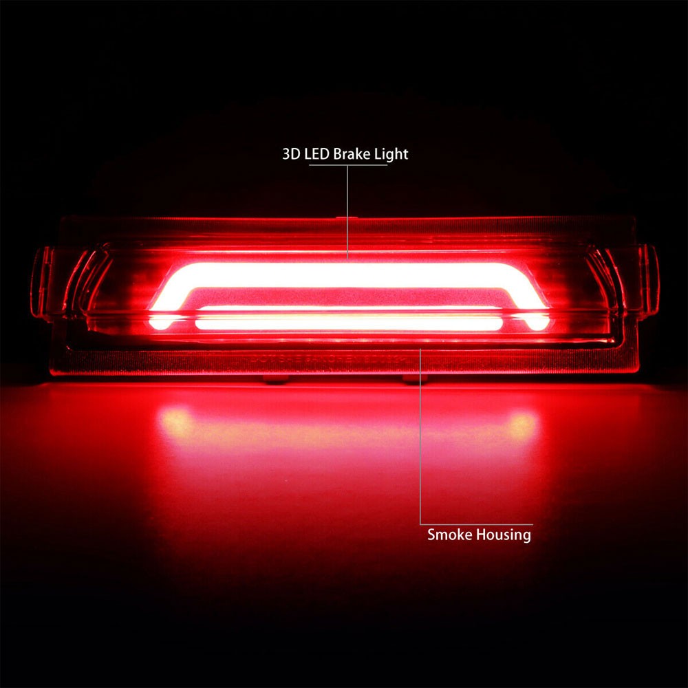 3D LED Bar Black Housing Third 3rd Rear Tail Brake Light Reverse Lamp Compatible with Ford Mustang 15-18 Black Smoke Lens 3D LED Bar Rear Third Brake Light 91-96 Corvette