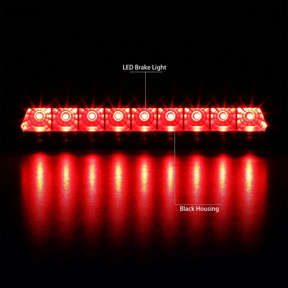 Black Housing/Clear Lens LED Rear Tail Third Brake Light For 91-96 Corvette C4-Lighting-BuildFastCar