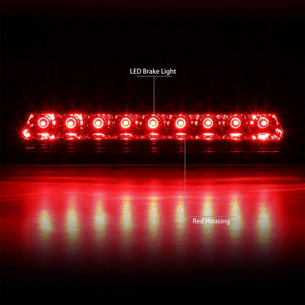 Chrome Housing/Red Lens LED Rear Tail Third Brake Light For 91-96 Corvette C4-Lighting-BuildFastCar