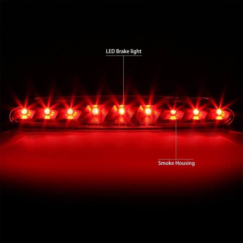 Black Housing Smoke Len Rear Third Brake Red LED Light For 97-04 Corvette C5-Exterior-BuildFastCar