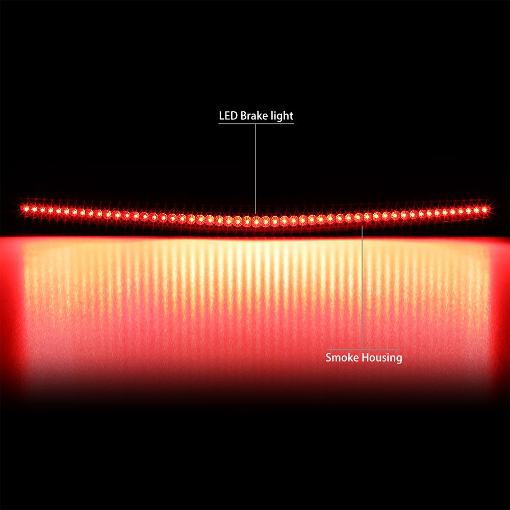 Black Housing/Smoke Lens LED Rear Tail Third Brake Light For 06-11 Cadillac DTS-Lighting-BuildFastCar