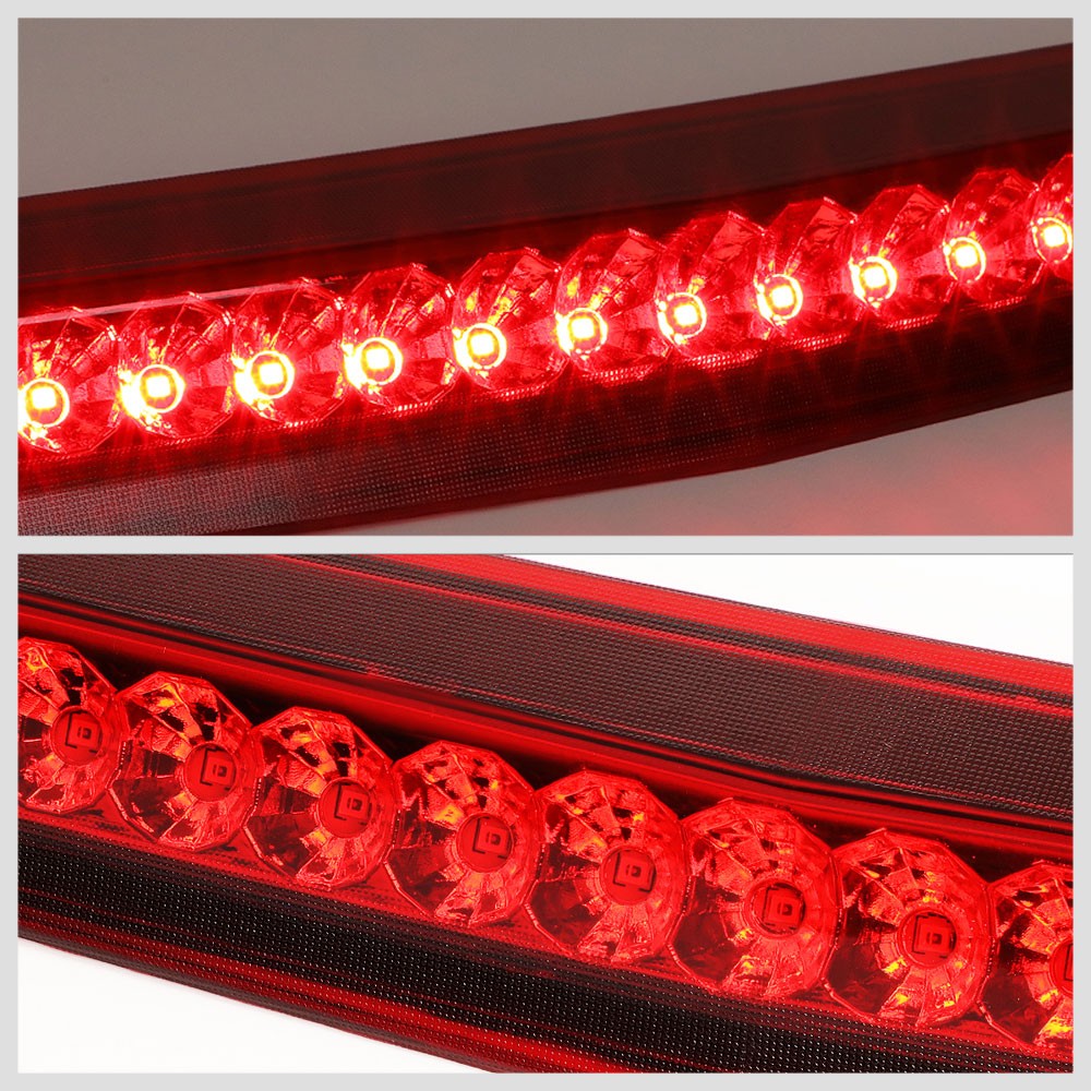 Chrome Housing/Red Lens LED Rear Tail Third Brake Light For 06-11 Cadillac DTS-Lighting-BuildFastCar