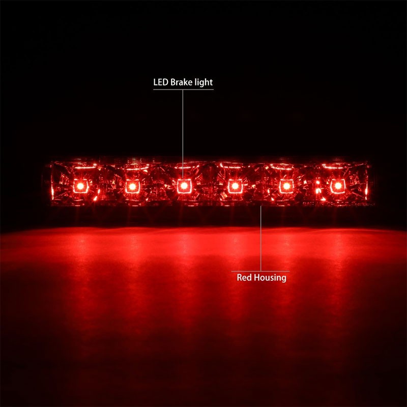 Chrome Housing Red Lens LED Rear 3RD Third Brake Light For 03-17 Express 1500-Exterior-BuildFastCar