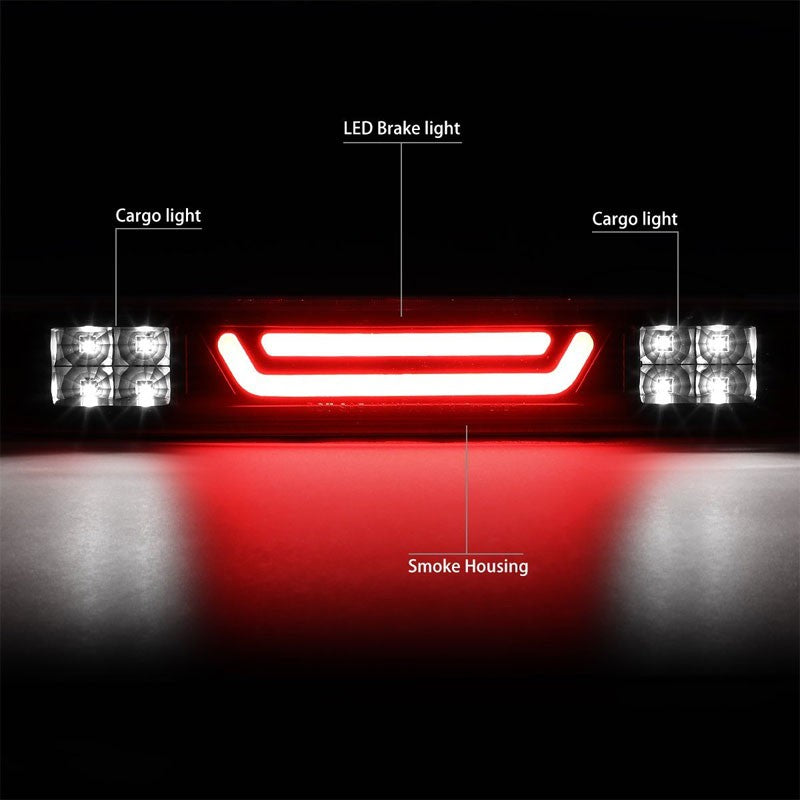 Black Housing Smoked Len 3D LED Rear Third Brake/Cargo Light For 04-12 Colorado-Exterior-BuildFastCar