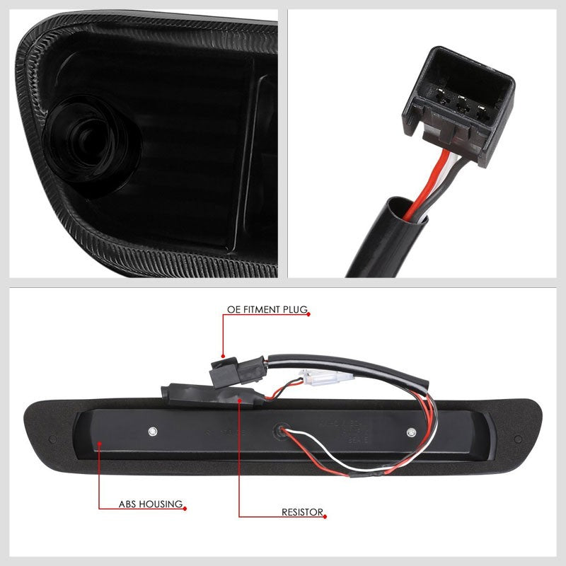 Black Housing Smoked Len 3D LED Rear Third Brake/Cargo Light For 04-12 Colorado-Exterior-BuildFastCar