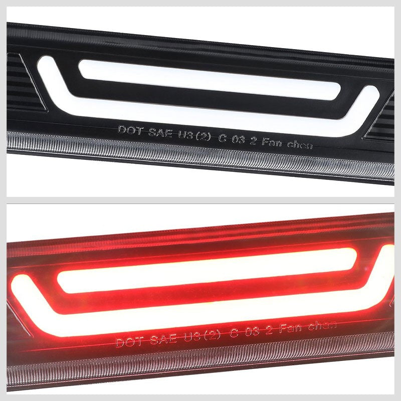 Black Housing Clear Len 3D LED Rear Third Brake & Cargo Light For 04-12 Colorado-Exterior-BuildFastCar