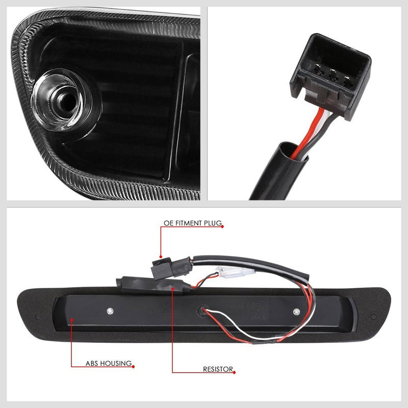 Black Housing Clear Len 3D LED Rear Third Brake & Cargo Light For 04-12 Colorado-Exterior-BuildFastCar