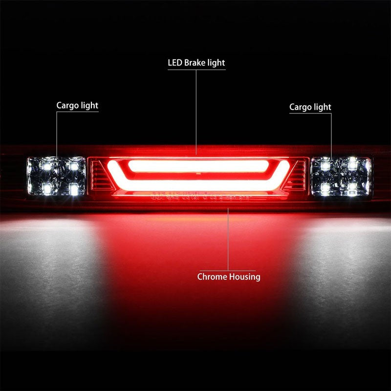 Chrome Housing Clear Len 3D LED Rear Third Brake/Cargo Light For 04-12 Colorado-Exterior-BuildFastCar