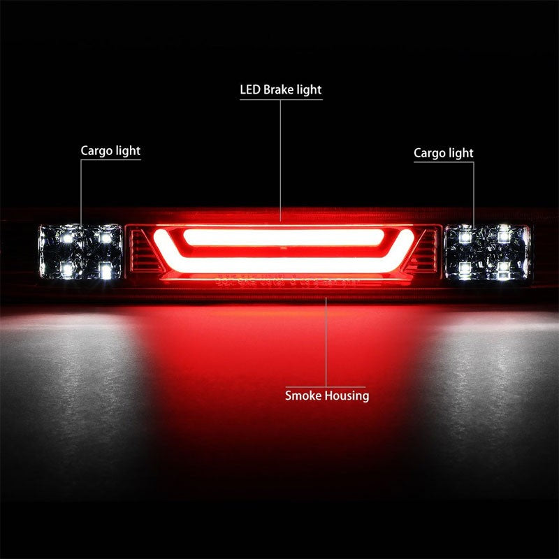 Chrome Housing Smoked Len 3D LED Rear Third Brake/Cargo Light For 04-12 Colorado-Exterior-BuildFastCar
