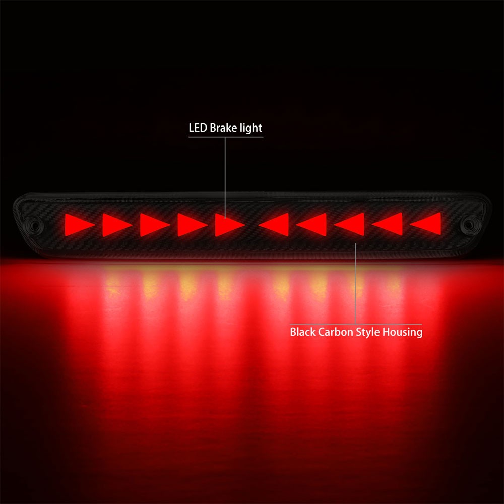 [Triangle LED] Carbon/Clear Len Third Brake Light 04-12 Canyon BFC-3BRLED-MULTI6-CHV13D-T4-BK