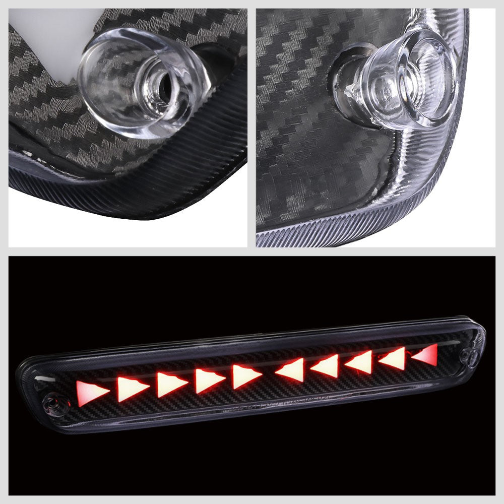 [Triangle LED] Carbon/Clear Len Third Brake Light 04-12 Canyon BFC-3BRLED-MULTI6-CHV13D-T4-BK
