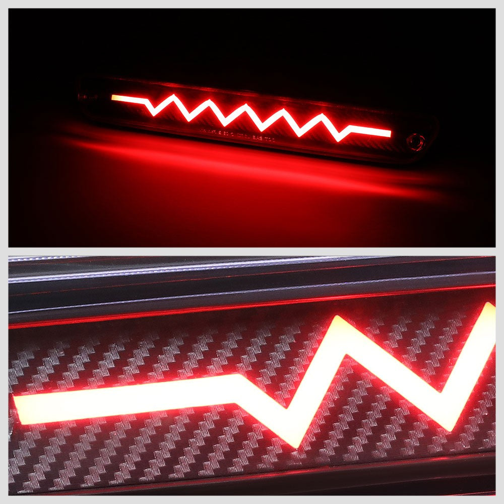 [Heartbeat LED] Carbon/Clear Len Third Brake Light 04-12 Canyon BFC-3BRLED-MULTI6-CHV13D-T5-BK
