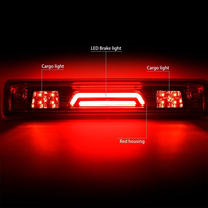 Chrome Housing Red Len 3D LED Rear Third Brake & Cargo Light For 15-18 Colorado-Exterior-BuildFastCar