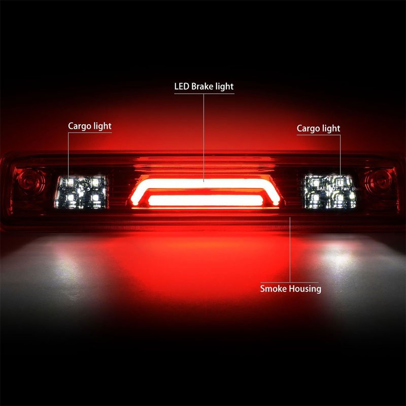 Chrome Housing Smoked Len 3D LED Rear Third Brake/Cargo Light For 15-18 Colorado-Exterior-BuildFastCar