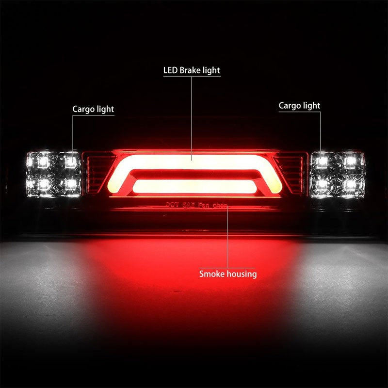 Chrome Housing Smoked Len 3D LED Rear Third Brake/Cargo Light For 02-08 Ram 1500-Exterior-BuildFastCar
