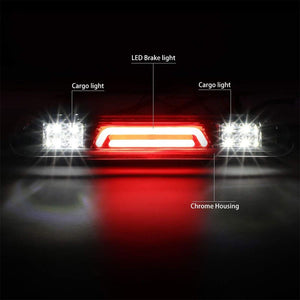 Chrome Housing Clear Lens 3D LED Rear Cargo+3RD Third Brake Light For 04-08 Lobo-Exterior-BuildFastCar