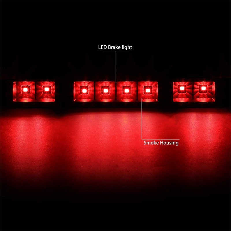 Black Housing Smoke Lens LED Rear 3RD Third Brake Light Lamp For 92-96 F-150-Exterior-BuildFastCar