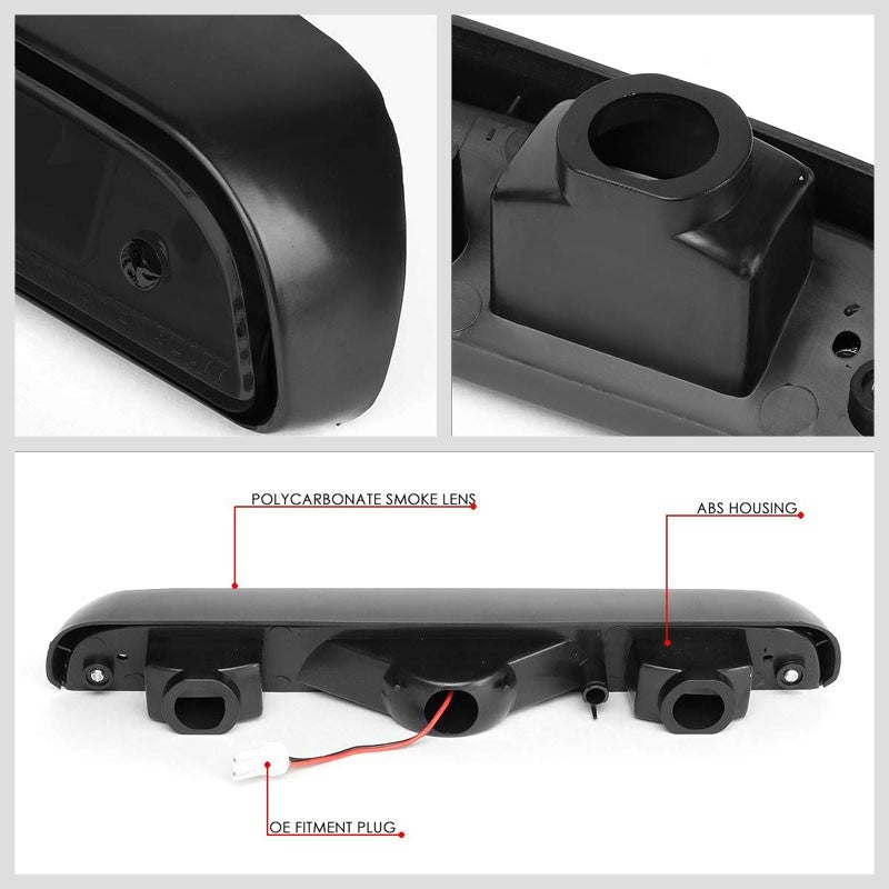 Black Housing Smoke Lens LED Rear 3RD Third Brake Light Lamp For 92-96 F-150-Exterior-BuildFastCar