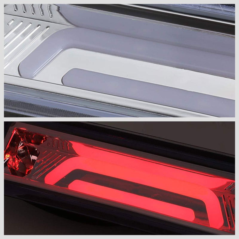 Clear Lens/Chrome 3D LED 3RD Tail Third Brake Light for 87-93 Mustang LX Hatchback