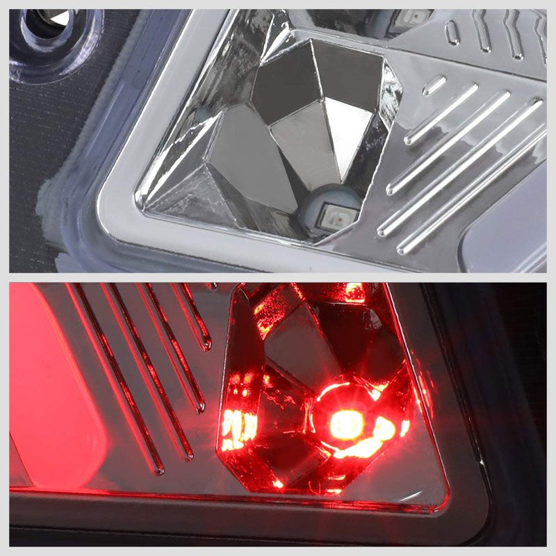 Clear Lens/Chrome 3D LED 3RD Tail Third Brake Light for 87-93 Mustang LX Hatchback