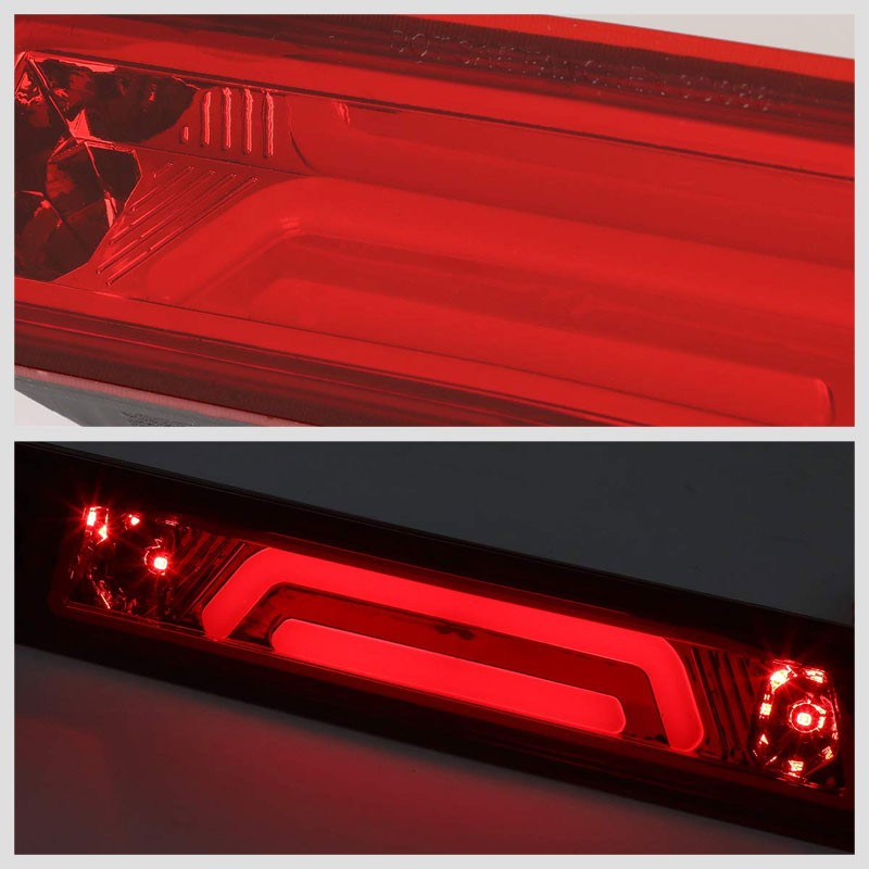 Red Lens/Chrome 3D LED 3RD Tail Third Brake Light for 87-93 Mustang LX Hatchback