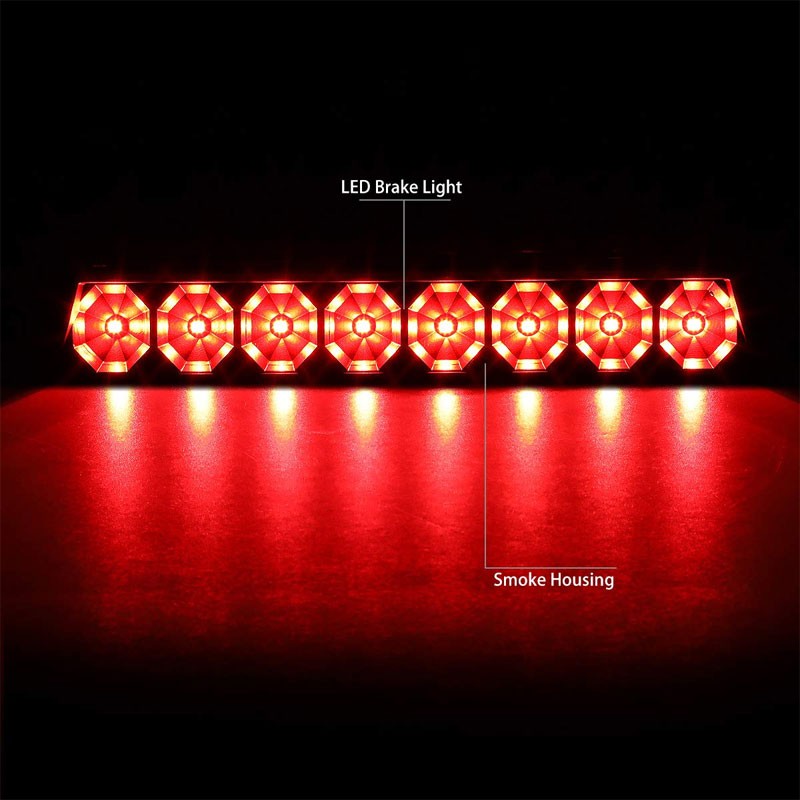 Smoke Lens/Black House LED Rear Third Brake Light for 87-93 Mustang LX Hatchback