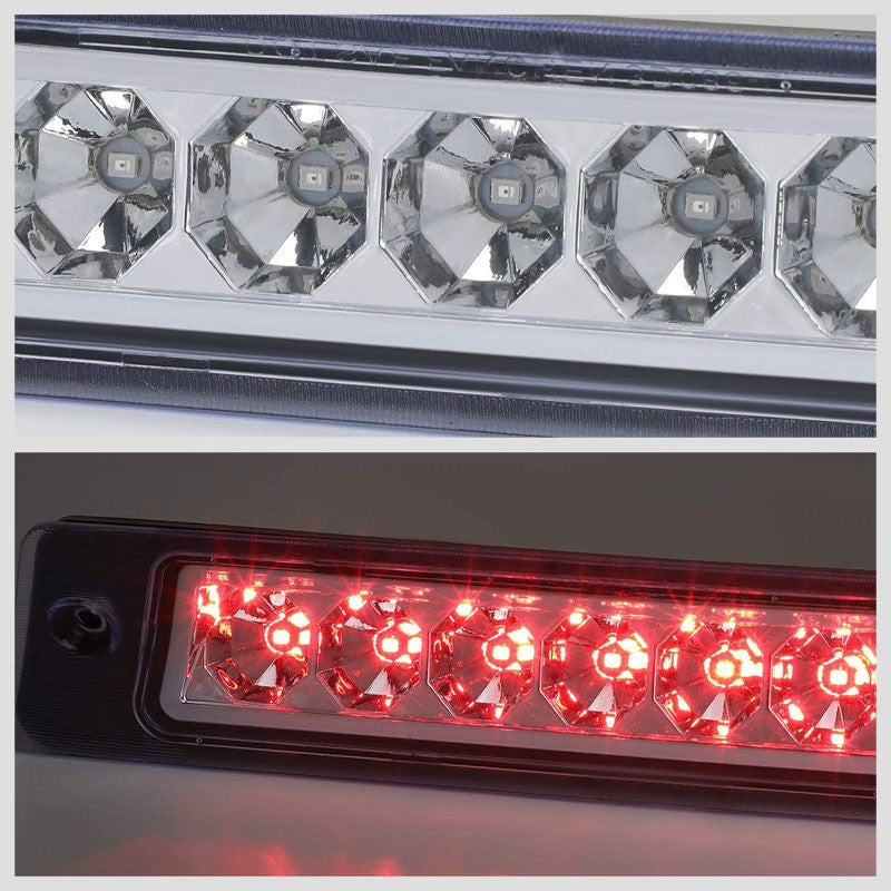 Clear Lens/Chrome House LED Rear Third Brake Light for 87-93 Mustang LX Hatchback