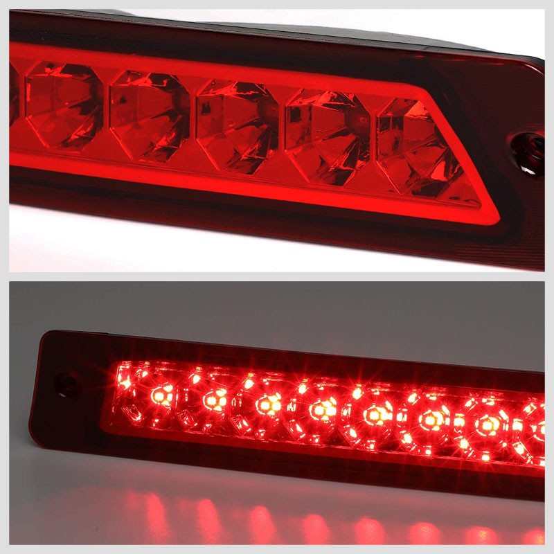 Red Lens/Chrome House LED Rear Third Brake Light for 87-93 Mustang LX Hatchback