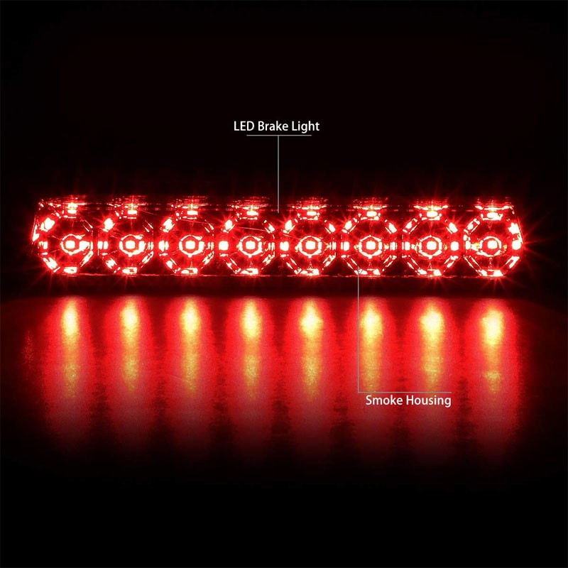 Smoke Lens/Chrome House LED Rear Third Brake Light for 87-93 Mustang LX Hatchback