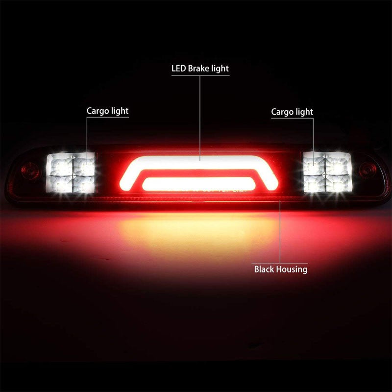 Black Housing Smoked Lens 3D LED Cargo+3RD Third Brake Light For 99-16 F-250 SD-Exterior-BuildFastCar