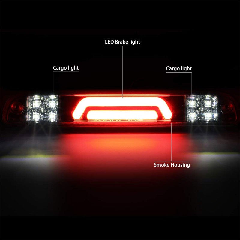 Chrome Housing Smoked Lens 3D LED Cargo+3RD Third Brake Light For 99-16 F-250 SD-Exterior-BuildFastCar