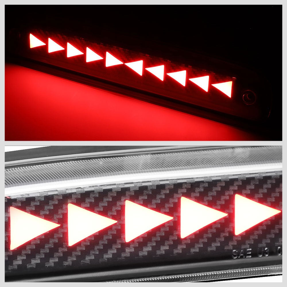 [Triangle LED] Carbon/Clear Len Third Brake Light 99-16 SD Truck BFC-3BRLED-CGL-FOR99F2345SD-TY4-BK