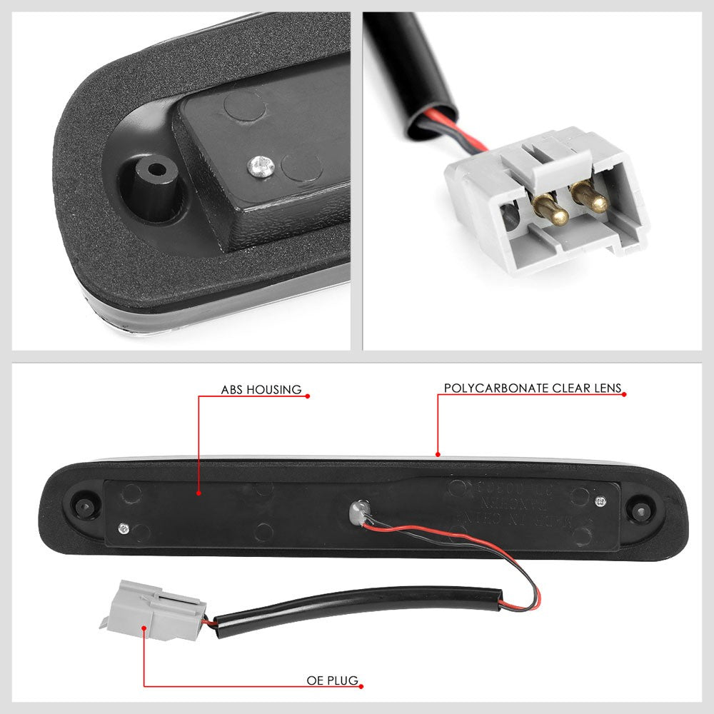 [Triangle LED] Carbon/Clear Len Third Brake Light 99-16 SD Truck BFC-3BRLED-CGL-FOR99F2345SD-TY4-BK